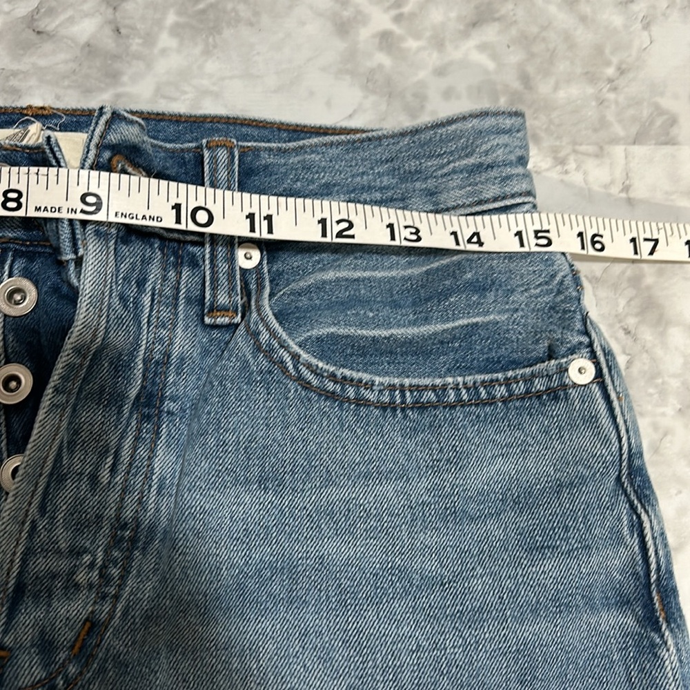MADEWELL WOMENS BLUE DENIM SKIRT FRAYED HEM Sz 25 - Picture 8 of 10